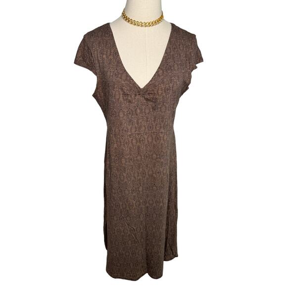Toad & Co. Horny toad Rosmarie geometric print dress brown size medium M - Picture 1 of 6
